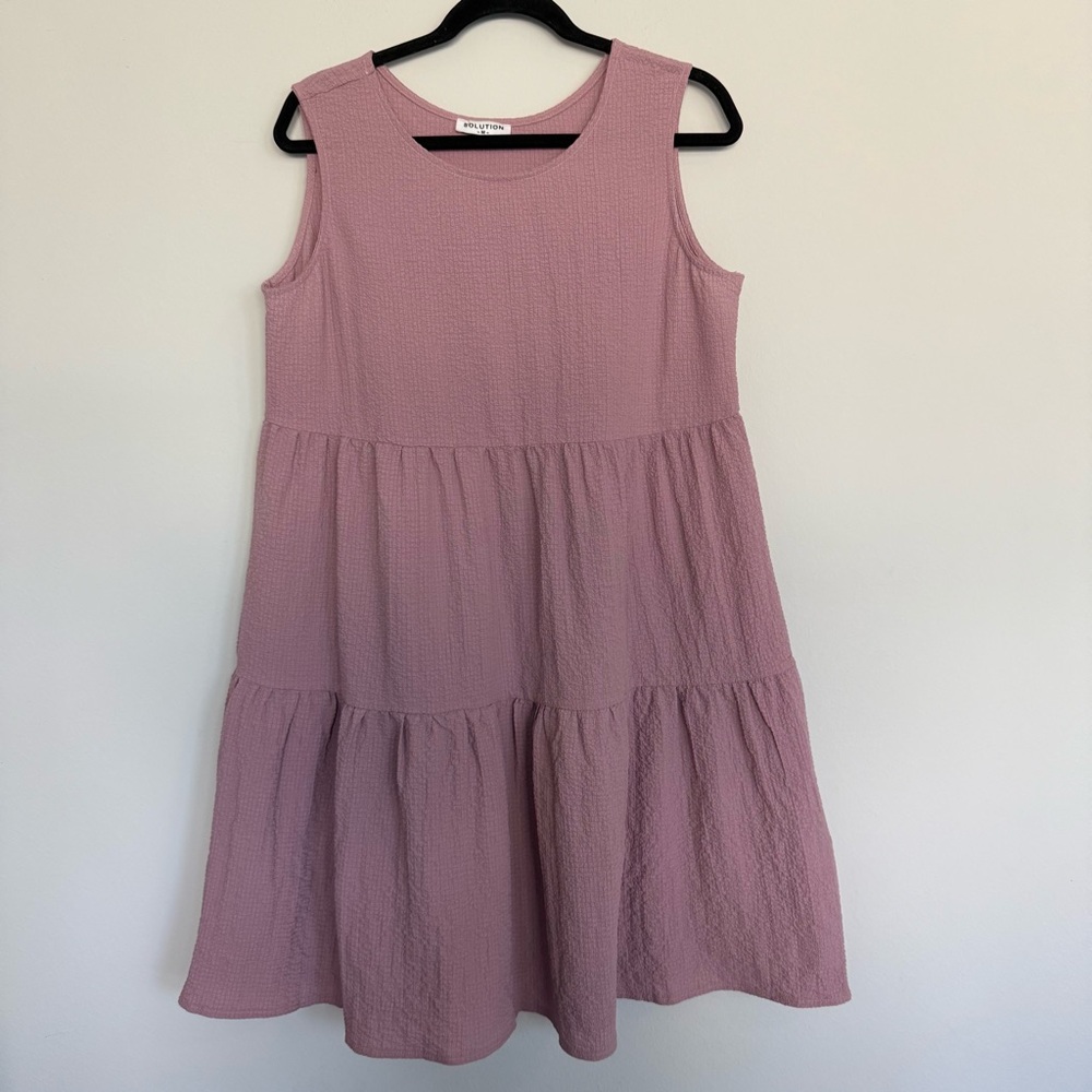Mauve Tiered Tank Dress
